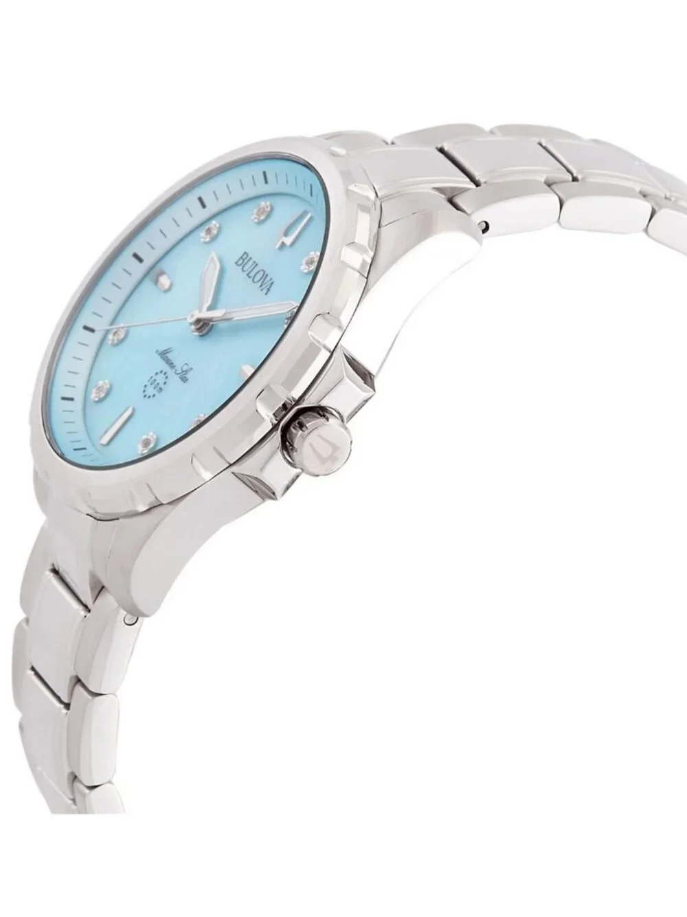 NWT Bulova Marine Star Quartz Blue Dial Ladies Watch